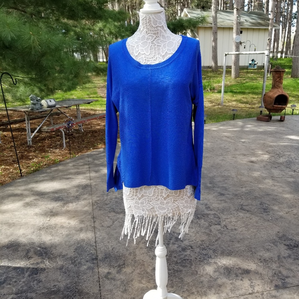 Poof pretty blue sweater